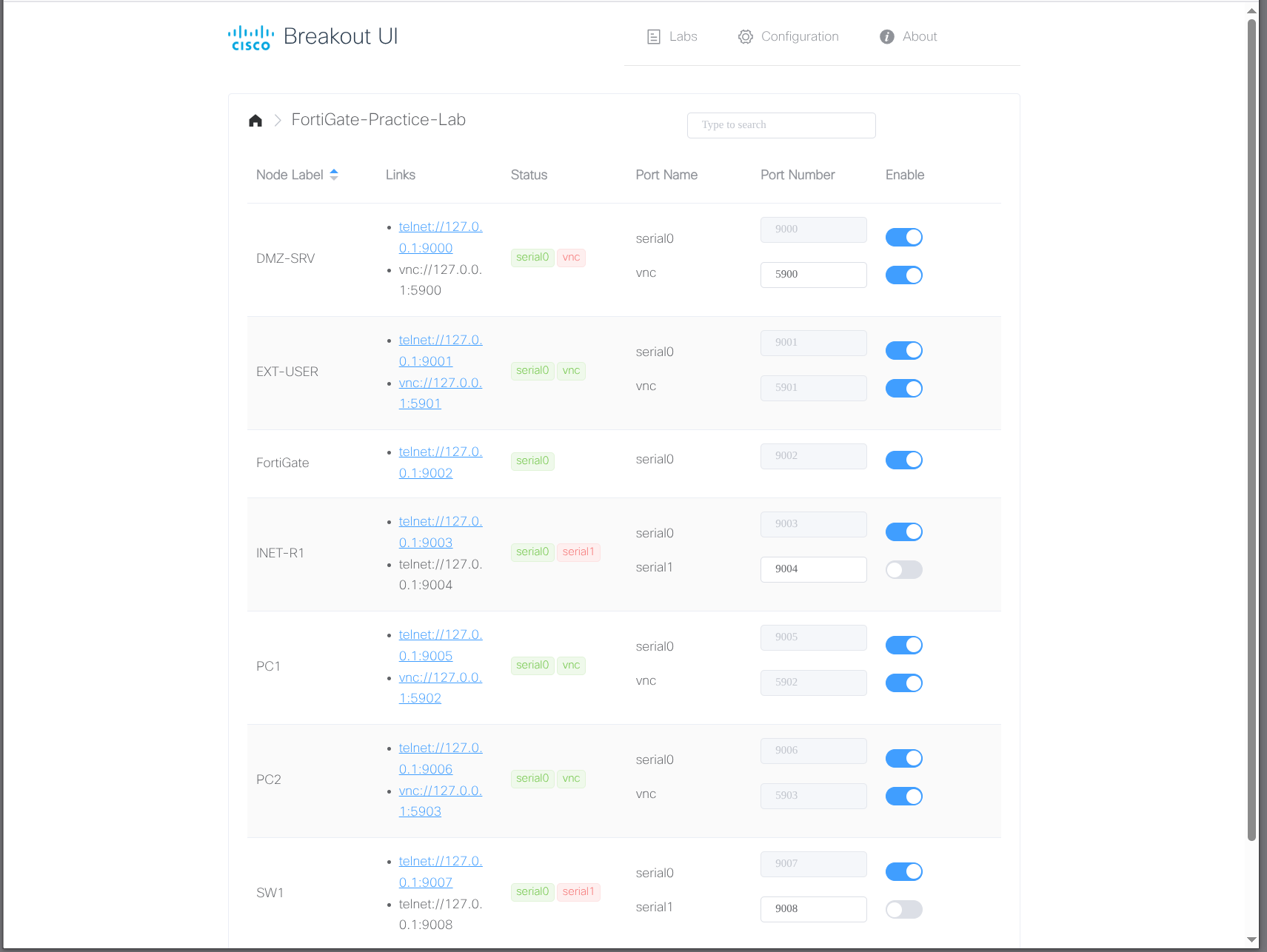CML breakout tool — paste config straight into the FortiGate console